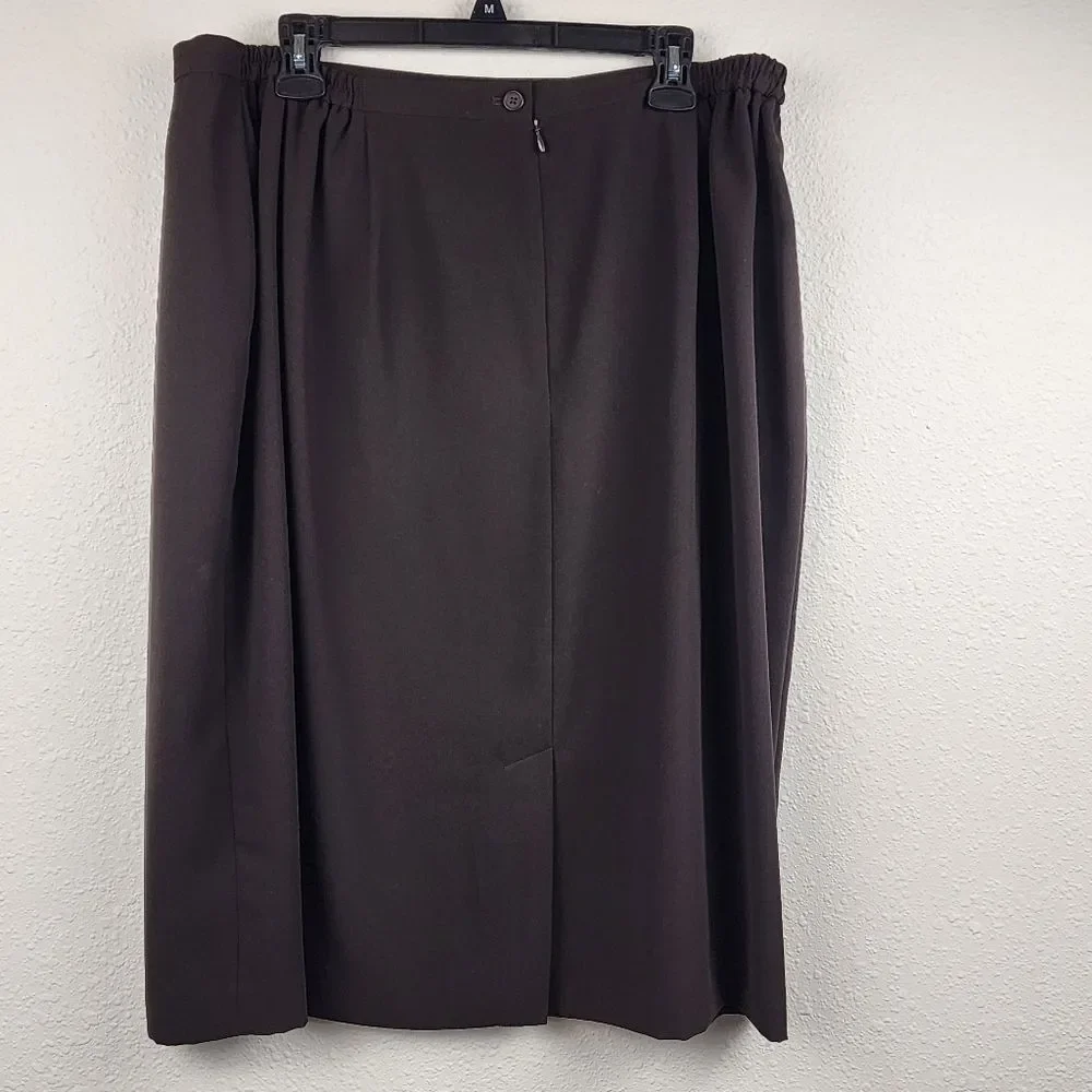 East 5th Dark Brown Stretchy Career Business Pencil Midi Skirt Plus Size 20W